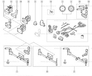 Kit visserie pour chape 4 trous Renault 7711222095 