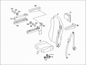 Ceinture de sécurité Mercedes-Benz A0038609085